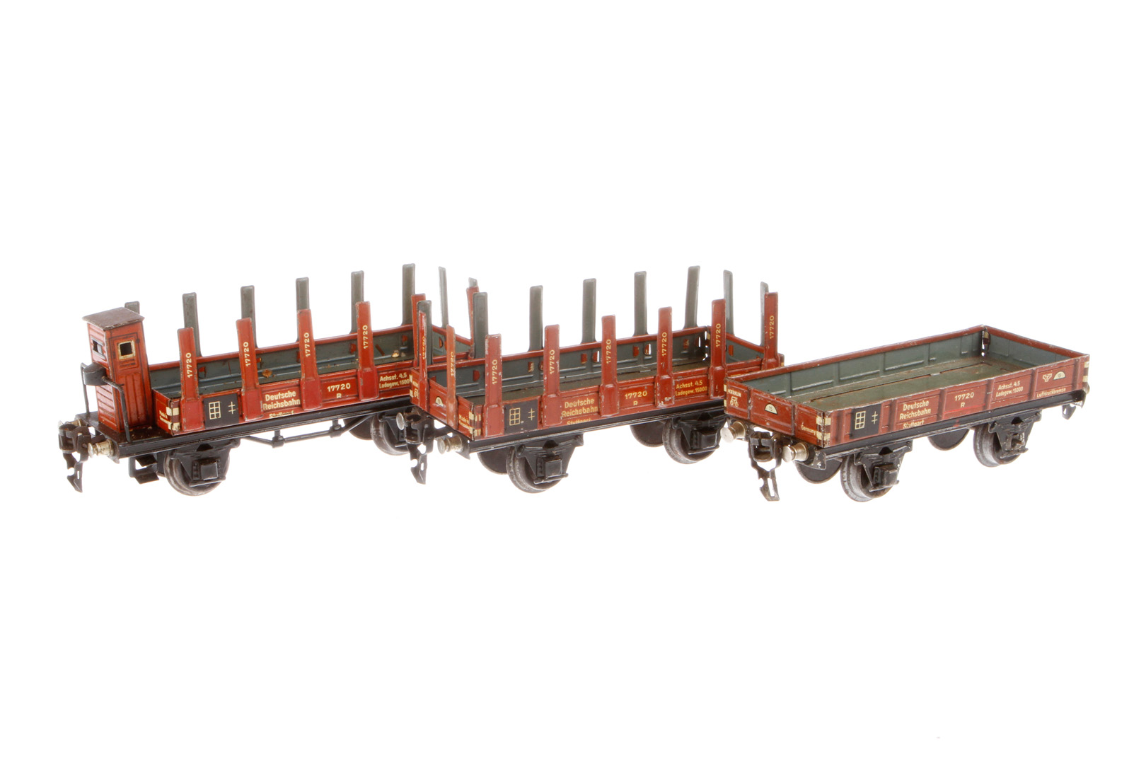3 Märklin Güterwagen, Spur 0, CL, 1 mit BRH, LS, L 16,5 und 18,5, Z 3