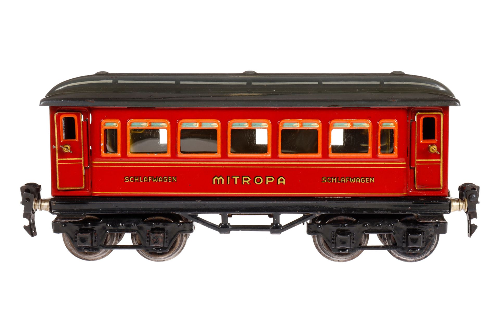 Märklin Mitropa Schlafwagen 1888, Spur 0, CL, mit Inneneinrichtung, 4 AT und Replik-Figuren, LS