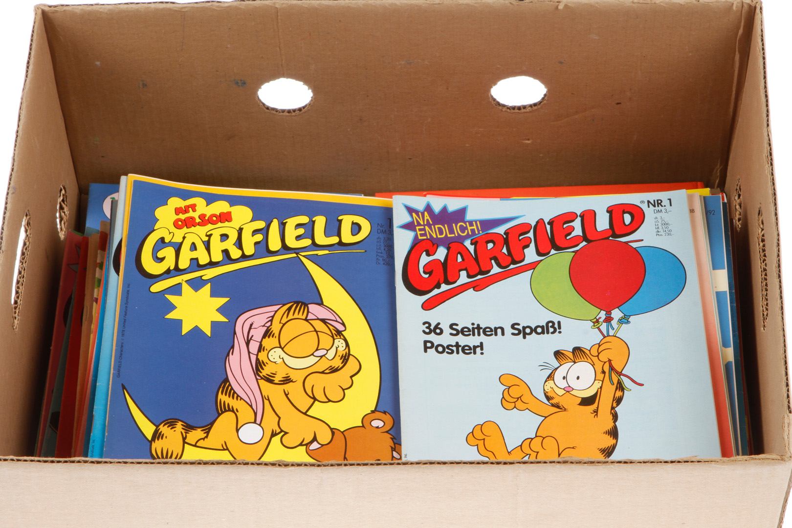 Großes Konv. Garfield-Hefte, dazu versch. Kinderbücher, leichte Gebrauchsspuren