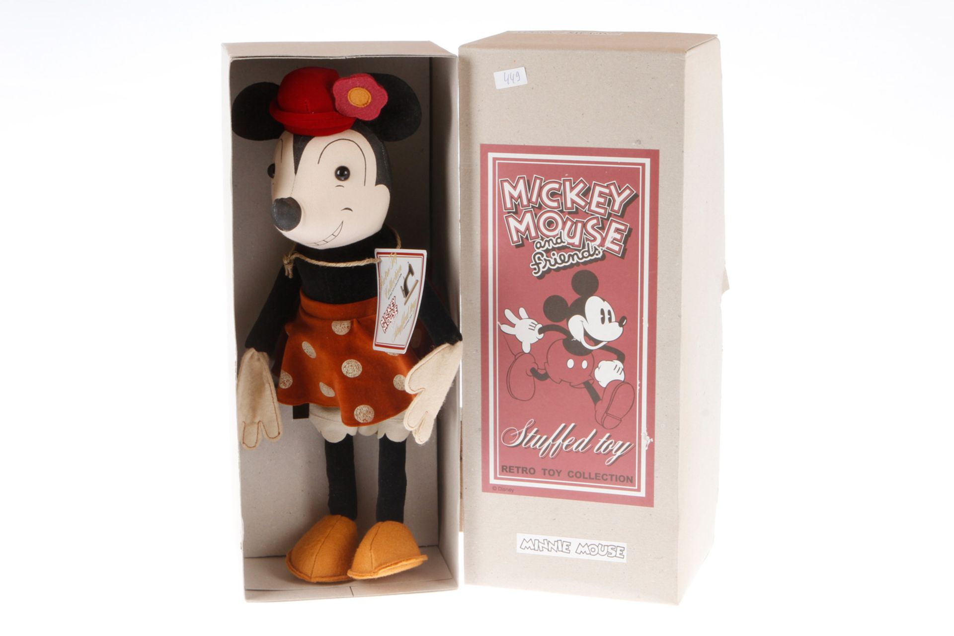 Minnie Mouse Filz-/Stoff-Figur, "Retro Toy Collection", H 42, OK, Z 2