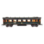 Märklin int. Speisewagen 1946 JG, Spur 1, HL, mit Inneneinrichtung, 4 AT, Gussrädern, Schildern