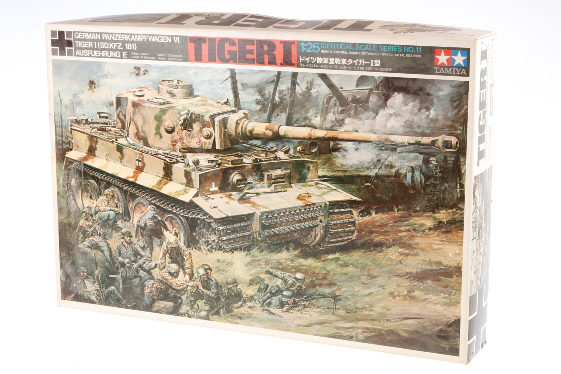 Tamiya Bausatz Panzerkampfwagen "Tiger I", Maßstab 1:25, wohl komplett, im leicht besch. OK,