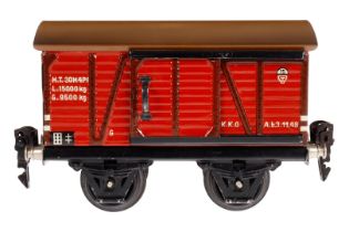Märklin ged. Güterwagen 1681, Spur 0, CL, mit 1 ST, kleine LS und leichte Alterungsspuren, L 13, Z