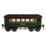 Märklin schweizer Personenwagen 1886, Spur 0, CL, mit 4 AT und Beleuchtung, LS und gealterter