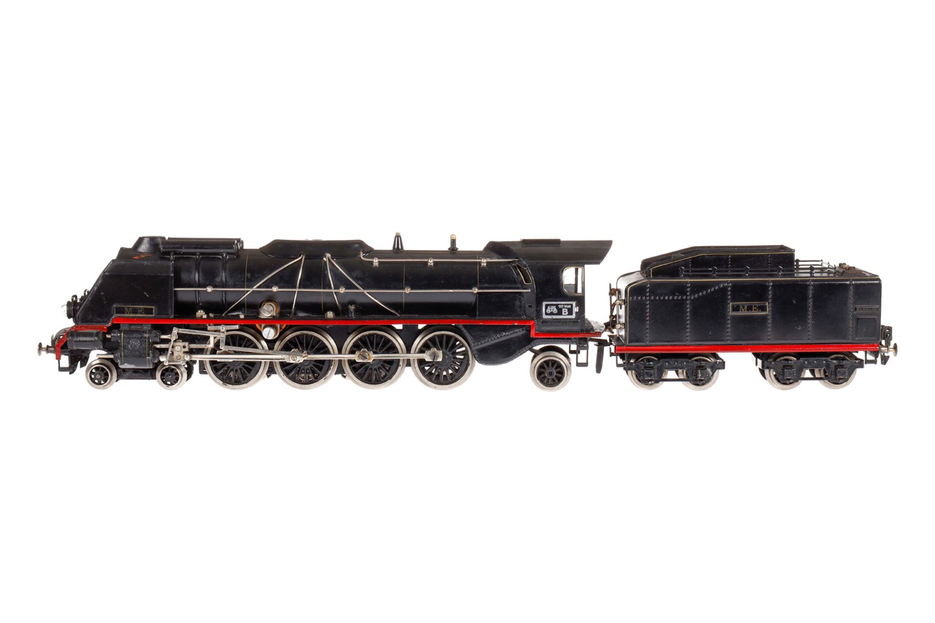 Märklin franz. 2-D-1 Dampflok ME 70/12920, Spur 0, elektr., schwarz, mit Tender und 2 el. bel.