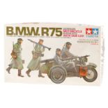 Tamiya Bausatz Motorrad BMW 116-200, Maßstab 1:35, wohl komplett, im leicht besch. OK,