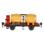 Märklin Fasswagen 1776, Spur 0, HL, mit BRH, Schwarzbereiche tw ausgeb., LS und gealterter Lack, L