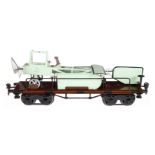 Märklin Flugzeugtransportwagen 1881, Spur 1, HL, mit Flugzeug und Pilot, LS und gealterter Lack, L