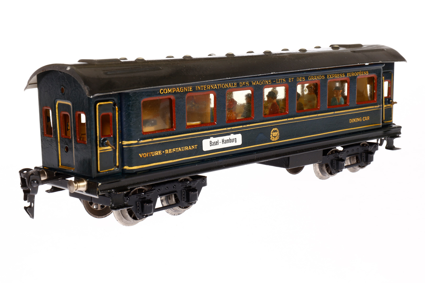 Märklin int. Speisewagen 1846 G, Spur 0, HL, mit Inneneinrichtung, 4 AT, Gussrädern, Nachbau- - Image 2 of 6