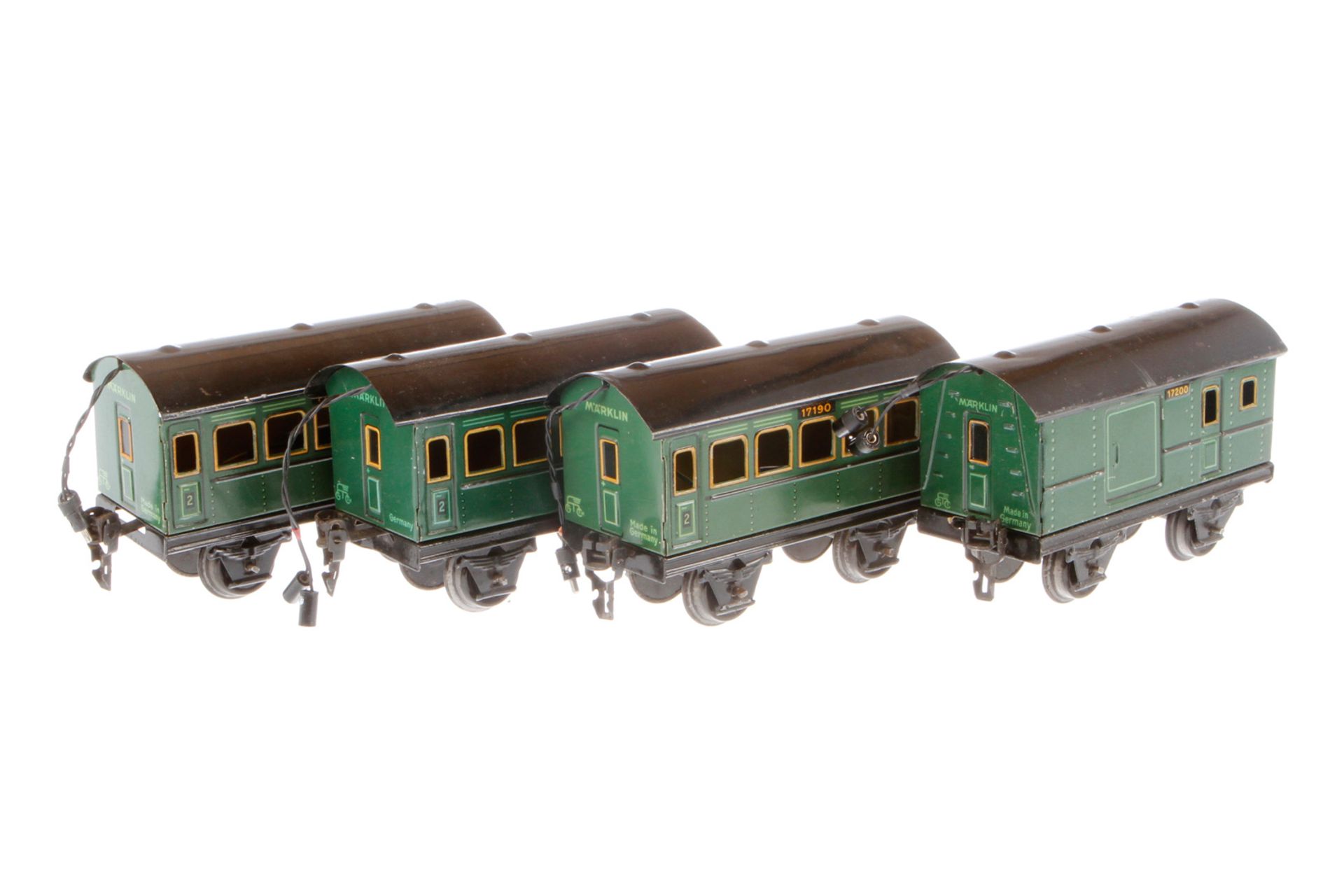 4 Märklin Wagen 1719/1720, Spur 0, CL, LS, L 12,5, Z 3