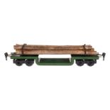 Märklin Tiefladewagen 1955, Spur 0, HL, Aufschrift 50 Tons, schmale Ausführung, mit 2 Drehschemeln