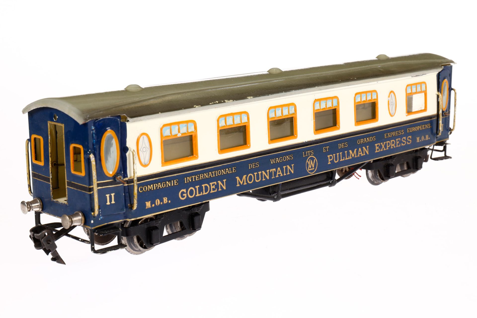 Märklin schweizer Personenwagen 2890 MOB, Spur 0, HL, mit 4 AT, LS und gealterter Lack, L 35,5, im - Bild 2 aus 6