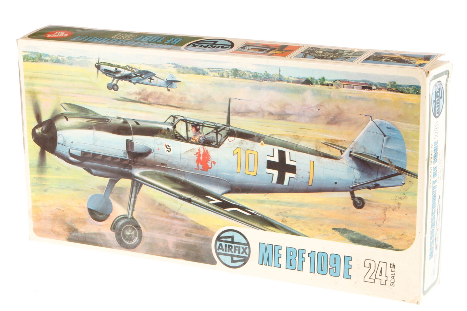 Airfix Bausatz Messerschmitt "BF 109 E" 1202, Maßstab 1:24, wohl komplett, im leicht besch. OK,