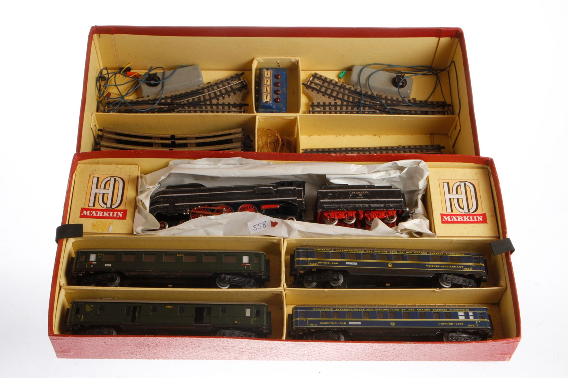 Märklin Zugpackung SK 846/4, Spur H0, mit 2-C-2 Schlepptenderlok, 4 Wagen und Schienenmaterial, im