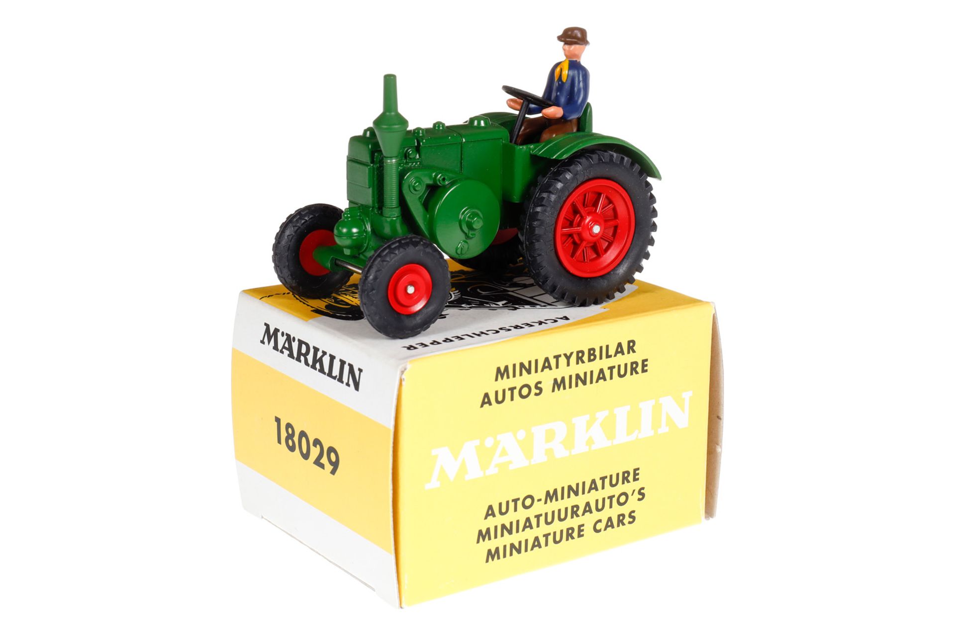 Märklin Replik-Ackerschlepper 18029, grün, mit Fahrerfigur, OK, Z 1-2