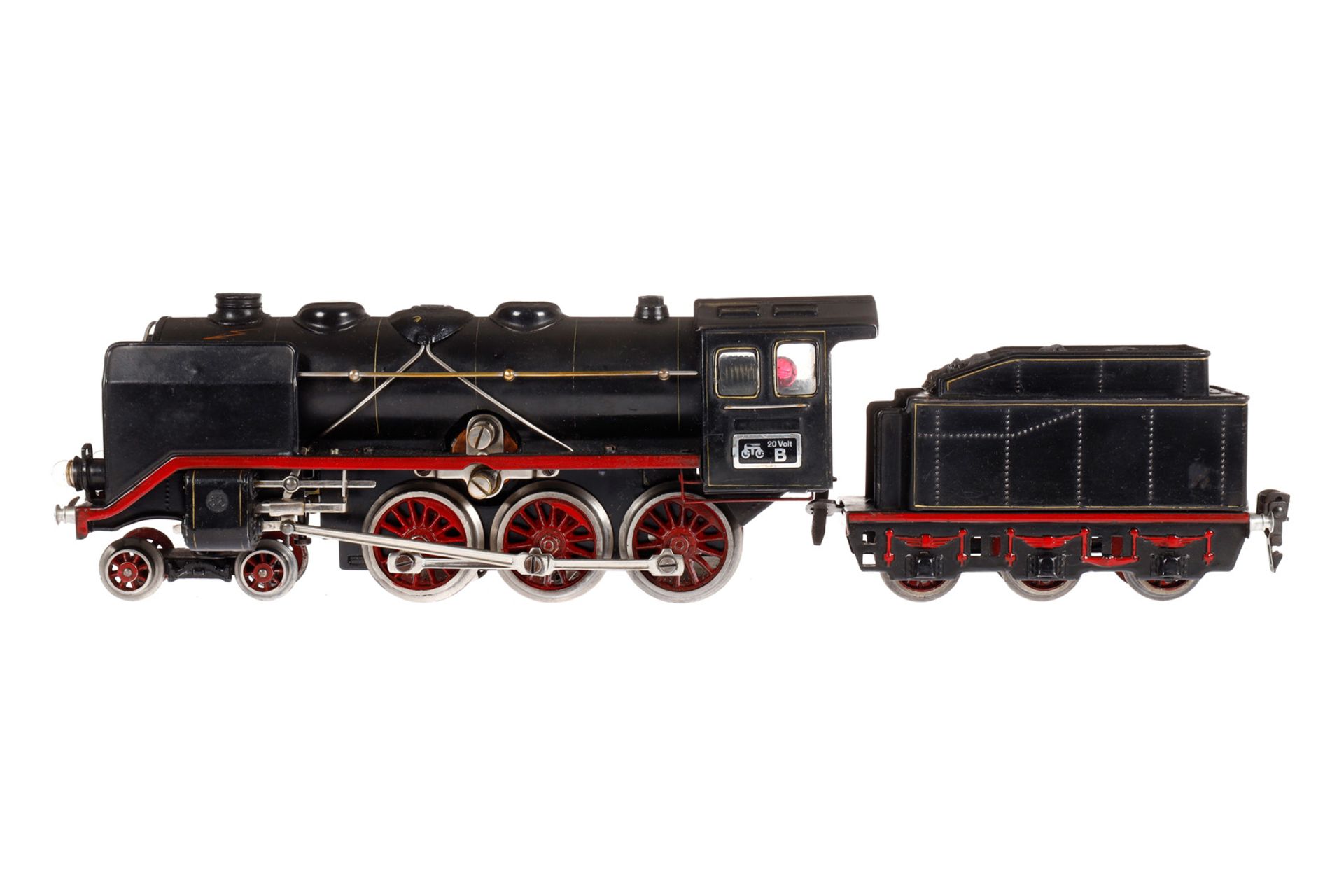 Märklin 2-C Dampflok GR 70/12920, Spur 0, elektr., schwarz, mit Tender, gW und 2 el. bel.