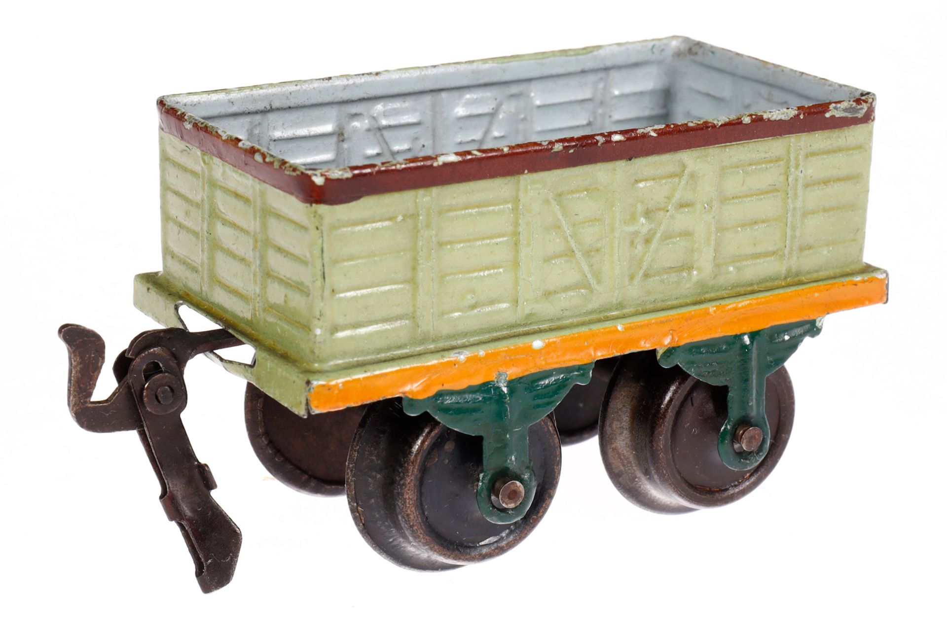 Märklin offener Güterwagen 1816, Spur 0, uralt, HL, LS und gealterter Lack, L 8, sonst Z 2 - Image 3 of 4