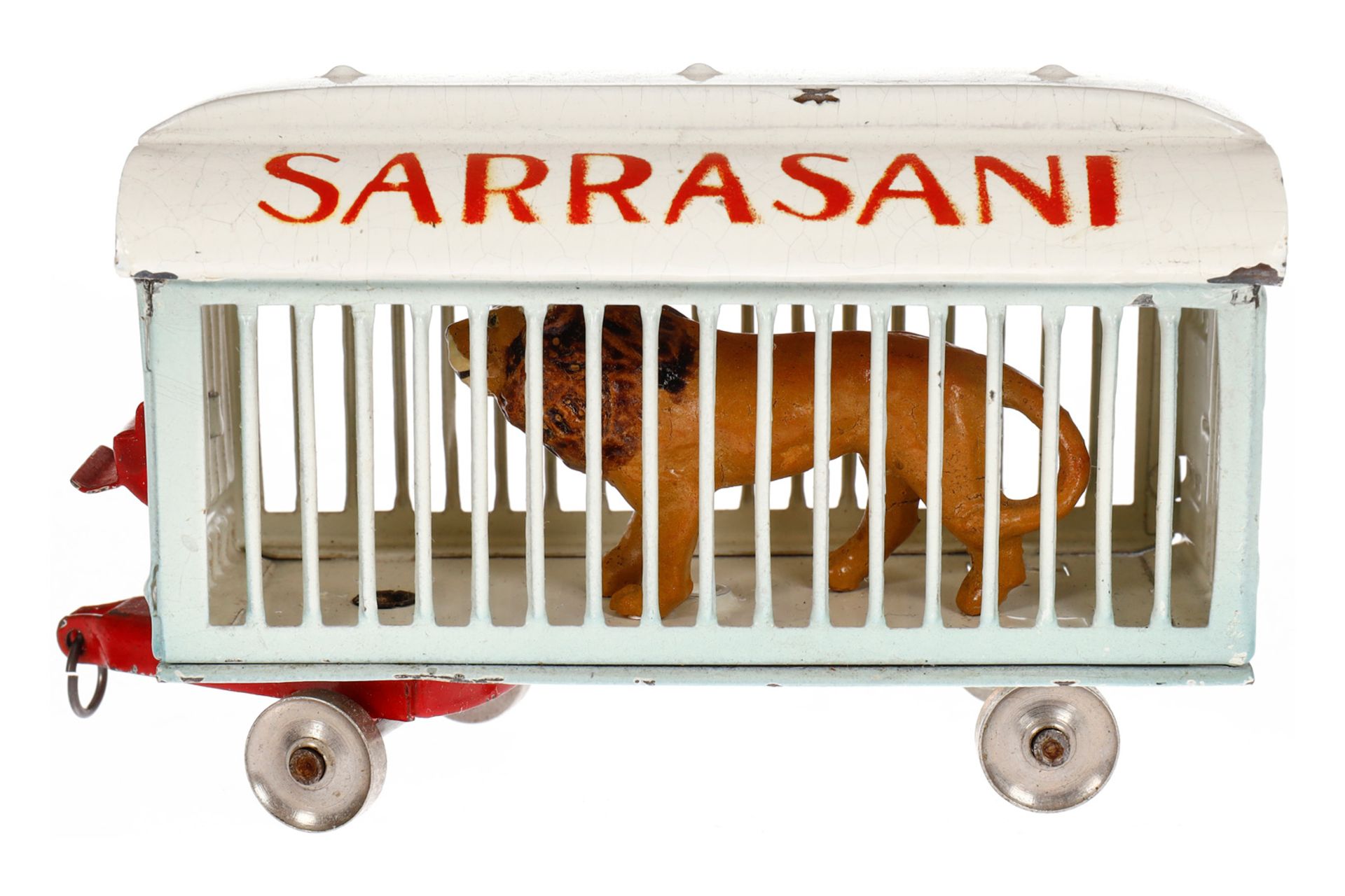 Märklin Sarrasani Tierwagen, HL, mit Löwe, LS und gealterter Lack, L 9, sonst Z 2