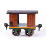 Märklin Packwagen, Spur 1, uralt, HL, 2A-Gussräder, Bügelkupplungen, gealterter Lack, Dach ein LS