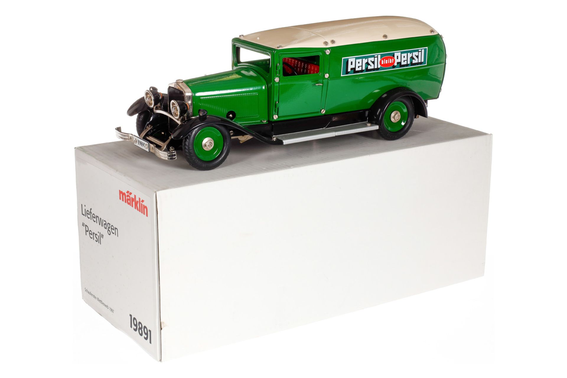 Märklin Persil-Auto "Schaufenster-Wettbewerb 1997" 19891, dunkelgrün/beige, mit Schlüssel,