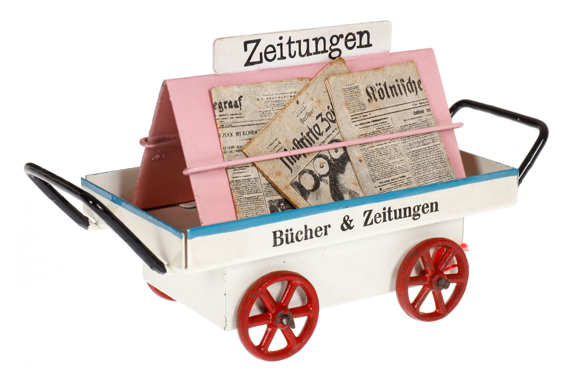 Märklin Bahnsteig-Zeitungswagen 2628, HL, LS und gealterter Lack, L 11,5, Z 2