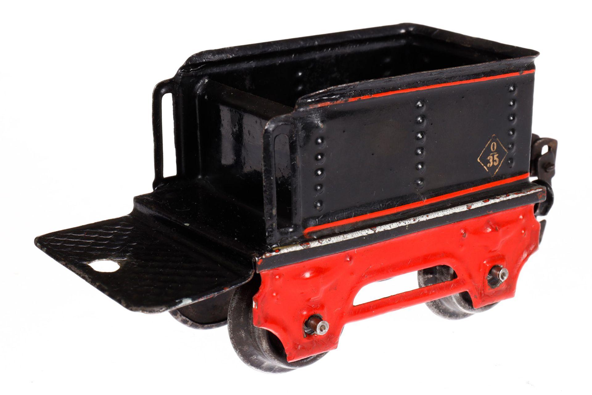 Märklin B-Dampflok B 1020, Spur 0, uralt, Uhrwerk intakt, grün/schwarz, mit Tender, Führerhausdach - Bild 5 aus 6