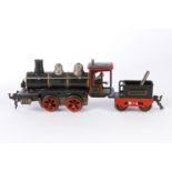 Märklin B-Dampflok 1020, mit 2A-Tender, Spur 0, uralt, HL, v+r, mit Bremse, intakt,