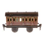 Märklin Abteilwagen 1864, Spur 0, CL, mit 6 AT, tw nachlackiert, LS, L 14,5, Z 3