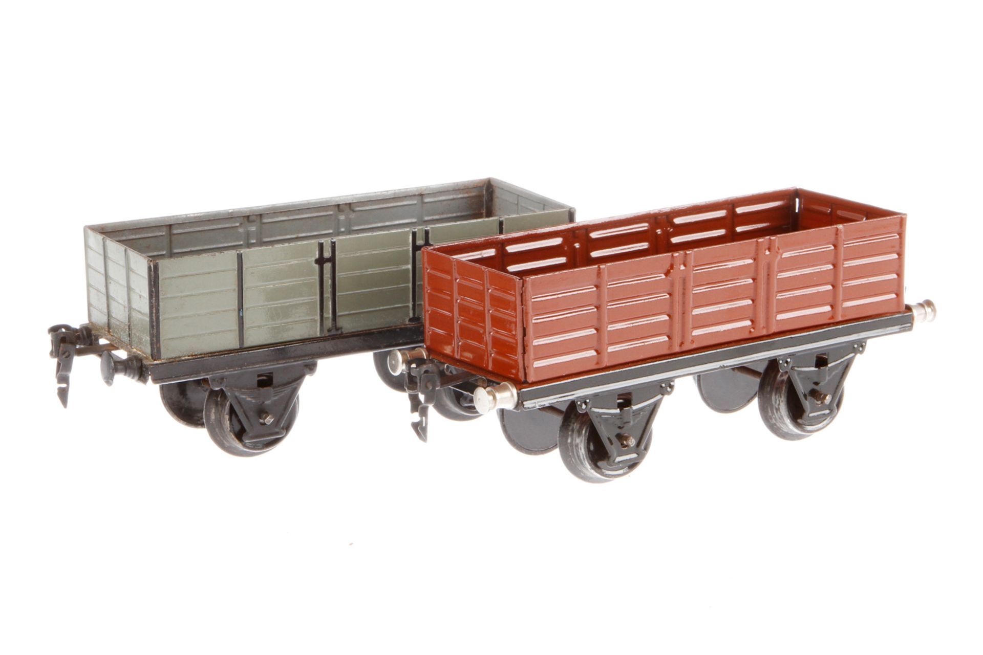 2 Märklin offene Güterwagen, Spur 1, HL, LS, L 19,5, Z 3