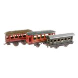 3 versch. Personenwagen, Spur 0, CL, LS, Z 4