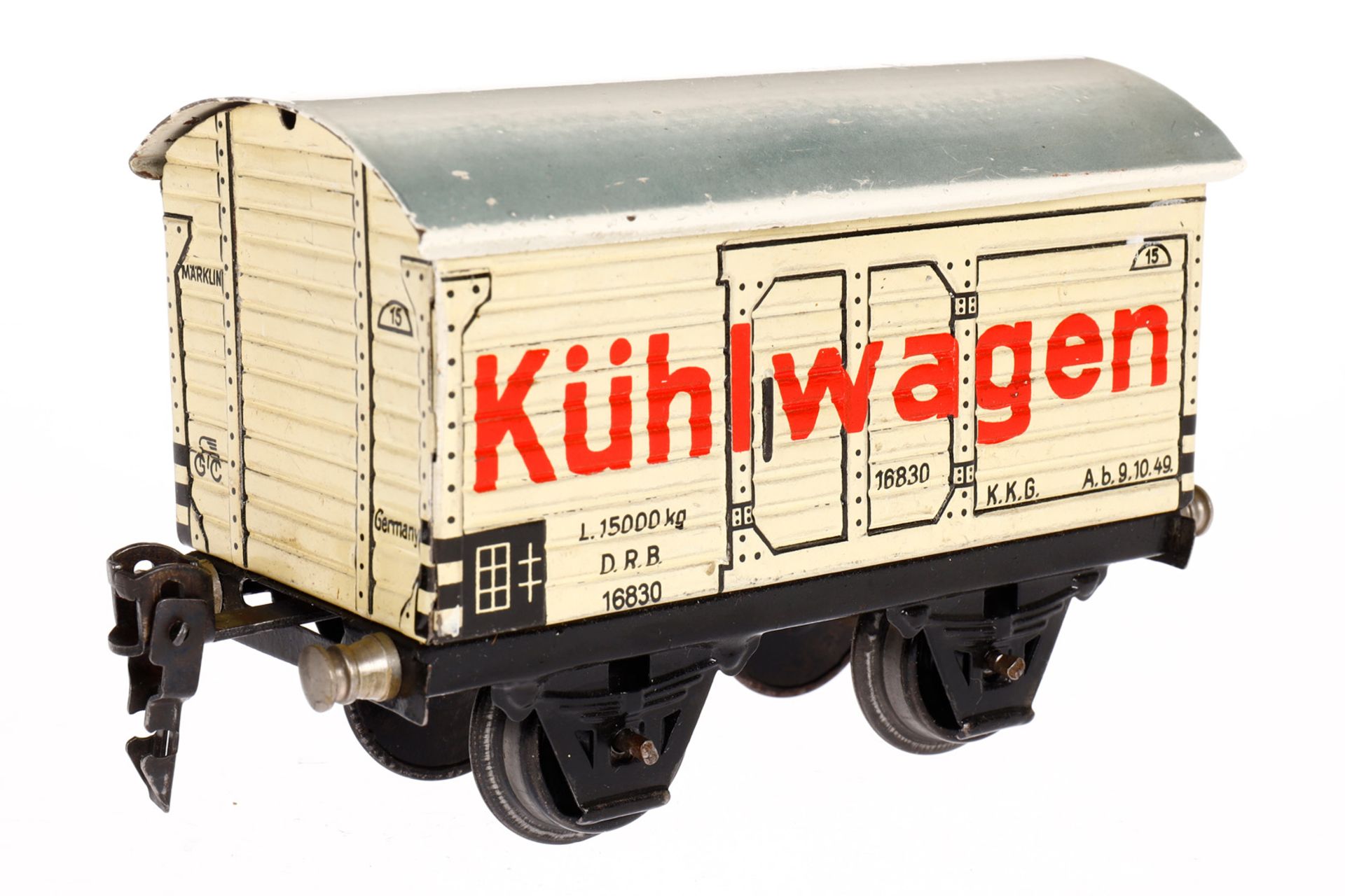 Märklin Kühlwagen 1683, Spur 0, CL, mit ST, LS und gealterter Lack, L 13, im Replik-Karton, sonst - Bild 3 aus 5