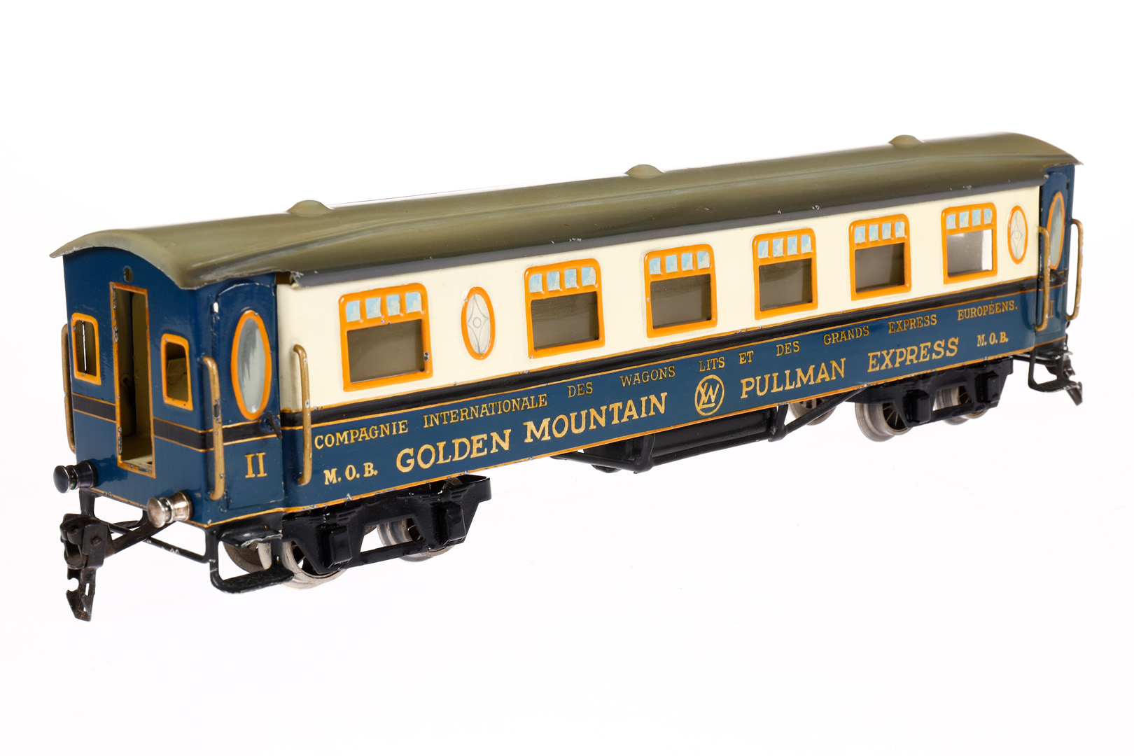 Märklin schweizer Personenwagen 2890 MOB, Spur 0, mit 4 AT, farbl. fachm. rest., L 35,5, im Replik- - Image 2 of 6