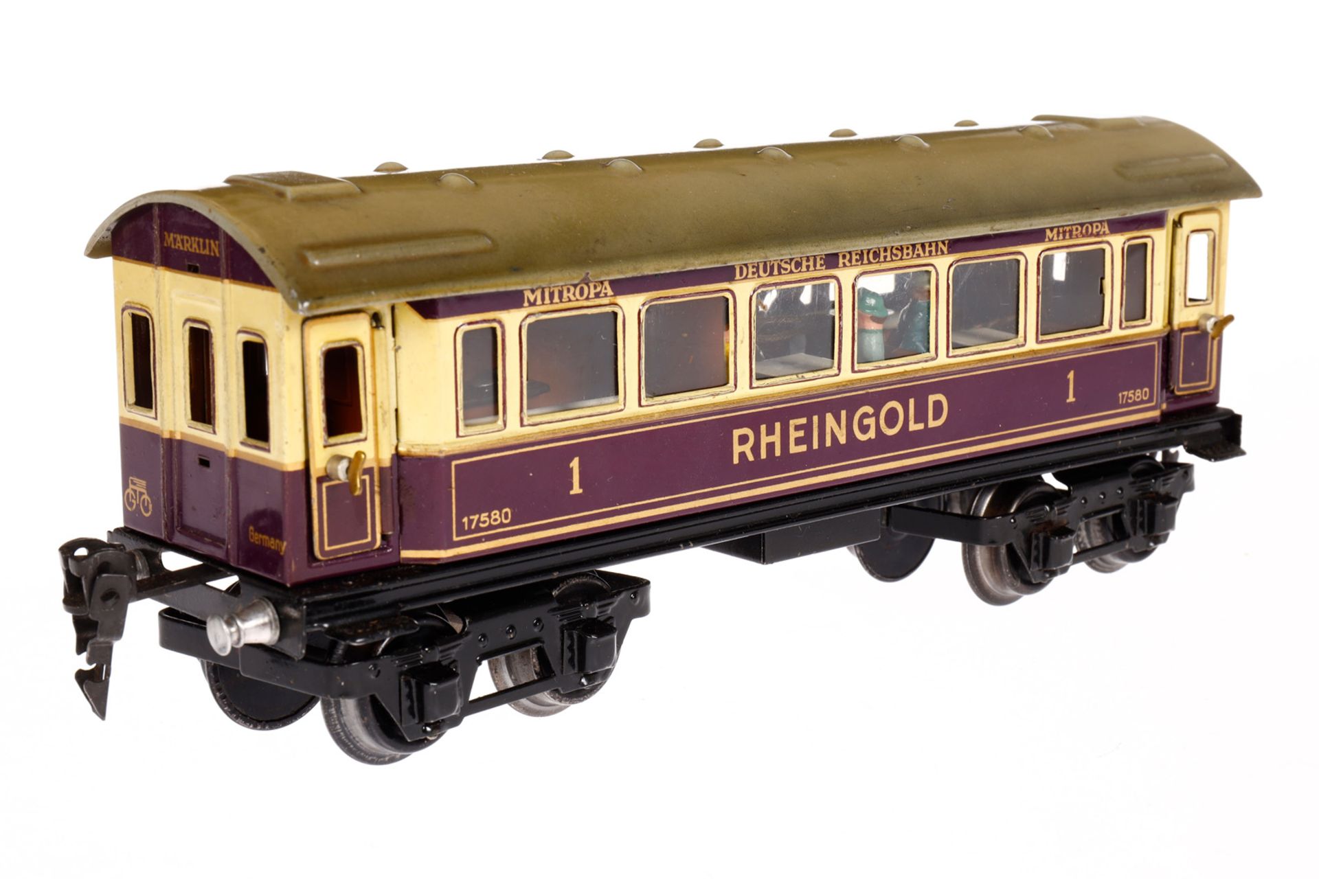 Märklin Rheingoldwagen 1758 G, Spur 0, CL, mit Speiseeinrichtung, 4 AT, Beleuchtung und Replik- - Bild 2 aus 6