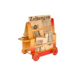 Kibri Zeitungswagen 60/0, HL, mit Zeitungen, LS und Alterungsspuren, L 7,5, Z 2