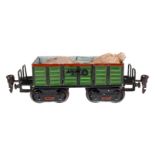 Märklin offener Güterwagen 1845, Spur 0, uralt, HL, 2x2 LTH, dazu 2 Säcke als Ladung, LS und