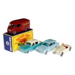 4 Matchbox Modellautos 7, 19, 43 und 69, LS und Alterungsspuren, 1 im tw besch. OK, Z 2-3