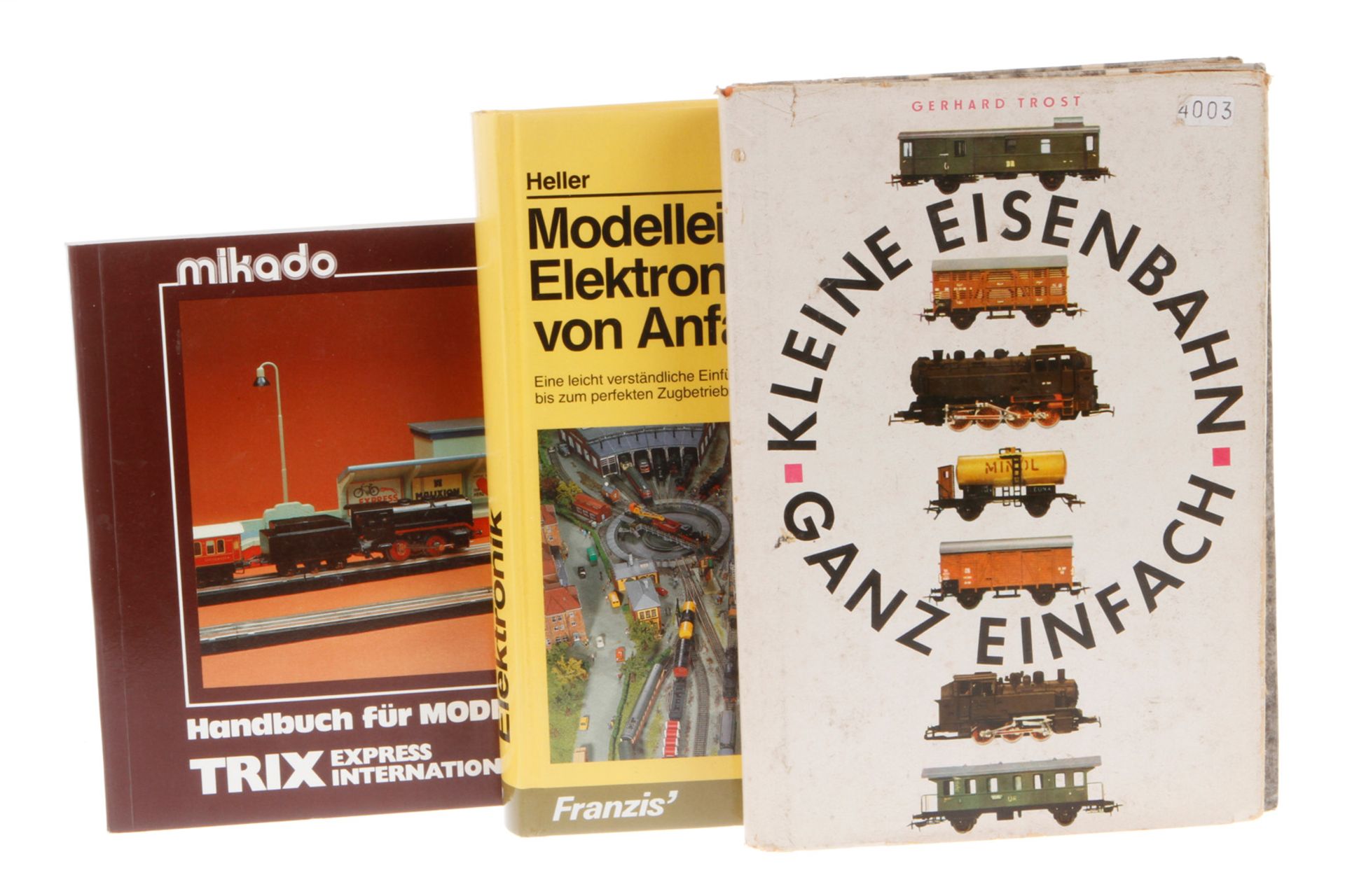 3 Modellbahn-Bücher, "Modelleisenbahn-Elektronik", "Kleine Eisenbahn ganz einfach" und Trix 1988/89,