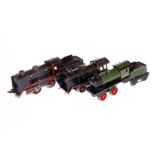 3 Dampfloks, Märklin, Bub und Kraus, Spur 0, Uhrwerk, 1 intakt, dazu 2 Tender, tw besch. und NV, Z