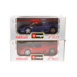 2 Bburago Ferrari F 50, Nr. 3352, Maßstab 1:18, je im OK, Z 1-2