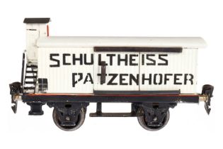 Märklin Schultheiss-Patzenhofer Bierwagen 1988, Spur 0, HL, glatte Ausführung, mit BRHh und 2 ST, LS
