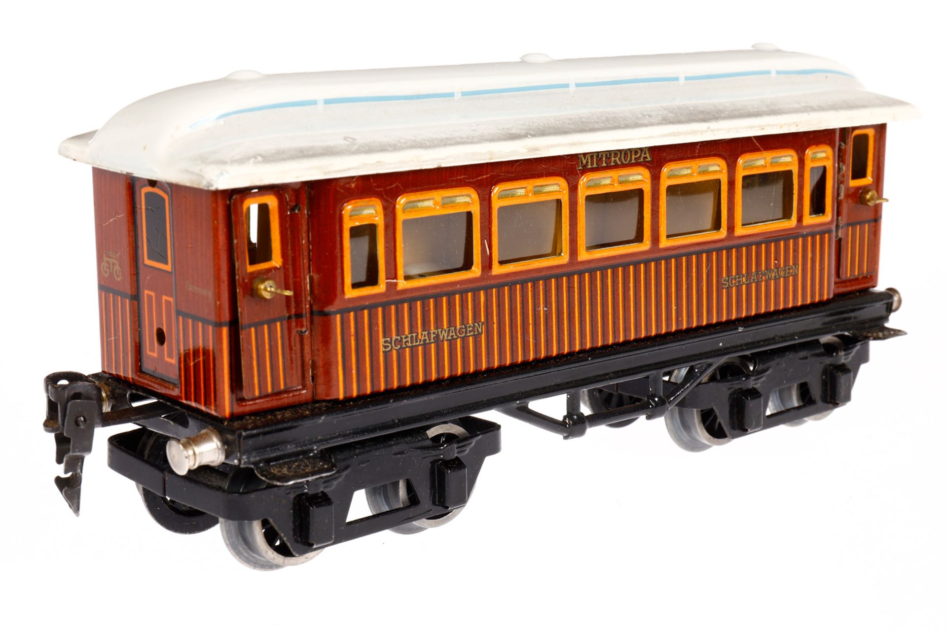 Märklin Mitropa Schlafwagen 1888, Spur 0, CL, mit Inneneinrichtung, 4 AT, Gussrädern und Replik- - Image 3 of 6