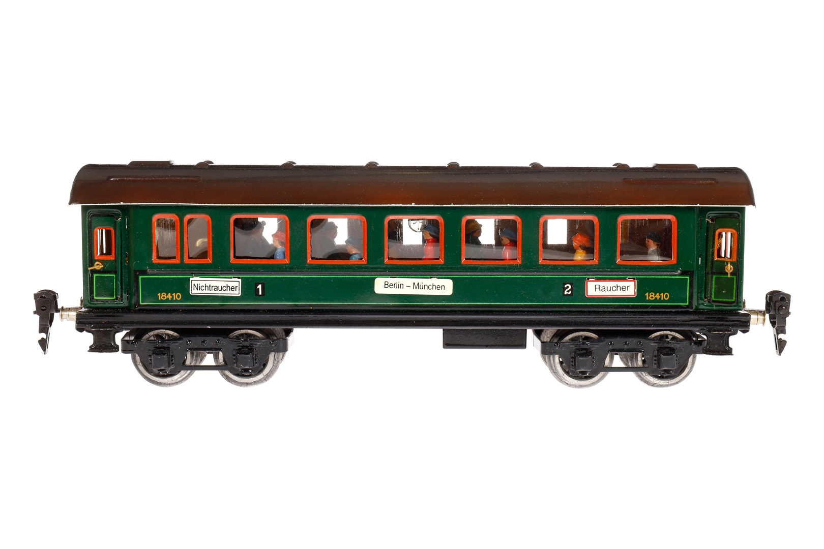 Märklin Personenwagen 1841 G, Spur 0, CL, mit Inneneinrichtung, 4 AT, Gussrädern (rissig),