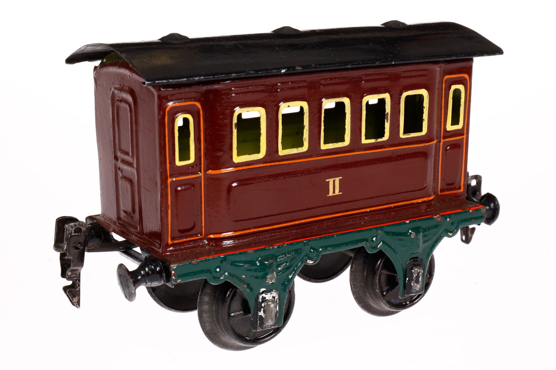 Märklin Personenwagen 1805, Spur 1, uralt, rotbraun, HL, LS und gealterter Lack, L 15, sonst Z 2 - Bild 2 aus 4