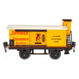 Märklin Bananenwagen 1992, Spur 0, HL, mit BRHh und 2 ST, LS und gealterter Lack, L 16,5, im