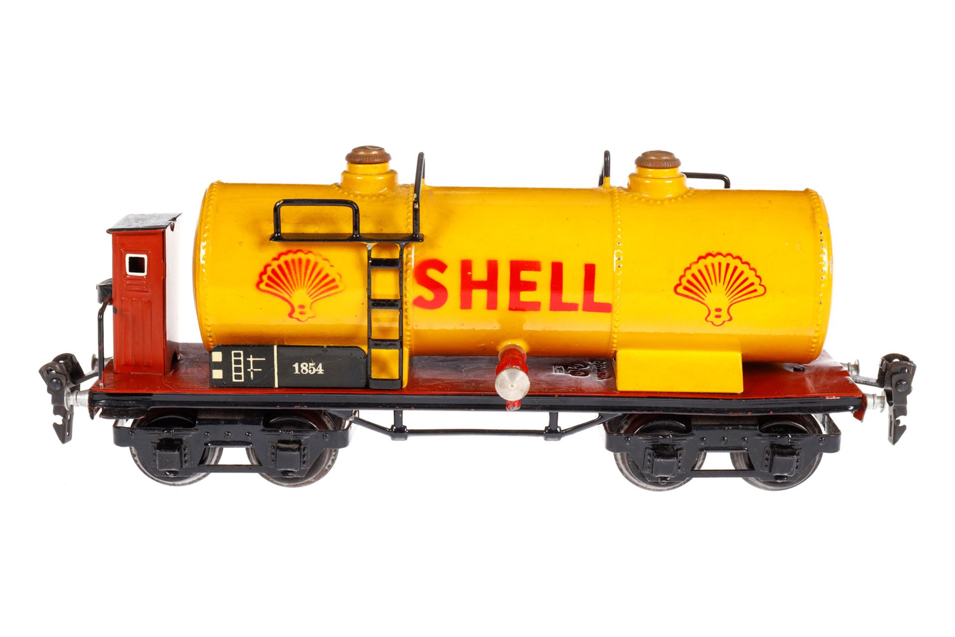 Märklin Shell Kesselwagen 1854, Spur 0, HL, mit BRH, Plattform leicht verbogen, LS und gealterter