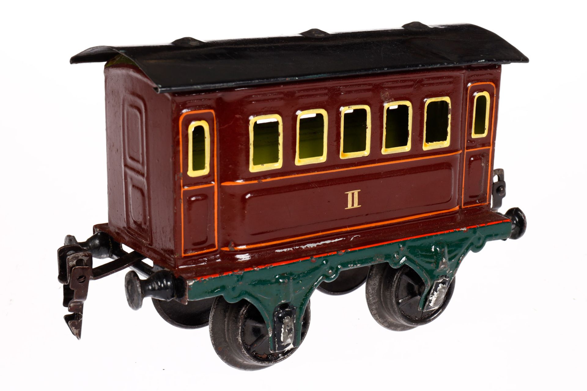 Märklin Personenwagen 1805, Spur 1, uralt, rotbraun, HL, LS und gealterter Lack, L 15, sonst Z 2 - Bild 3 aus 4