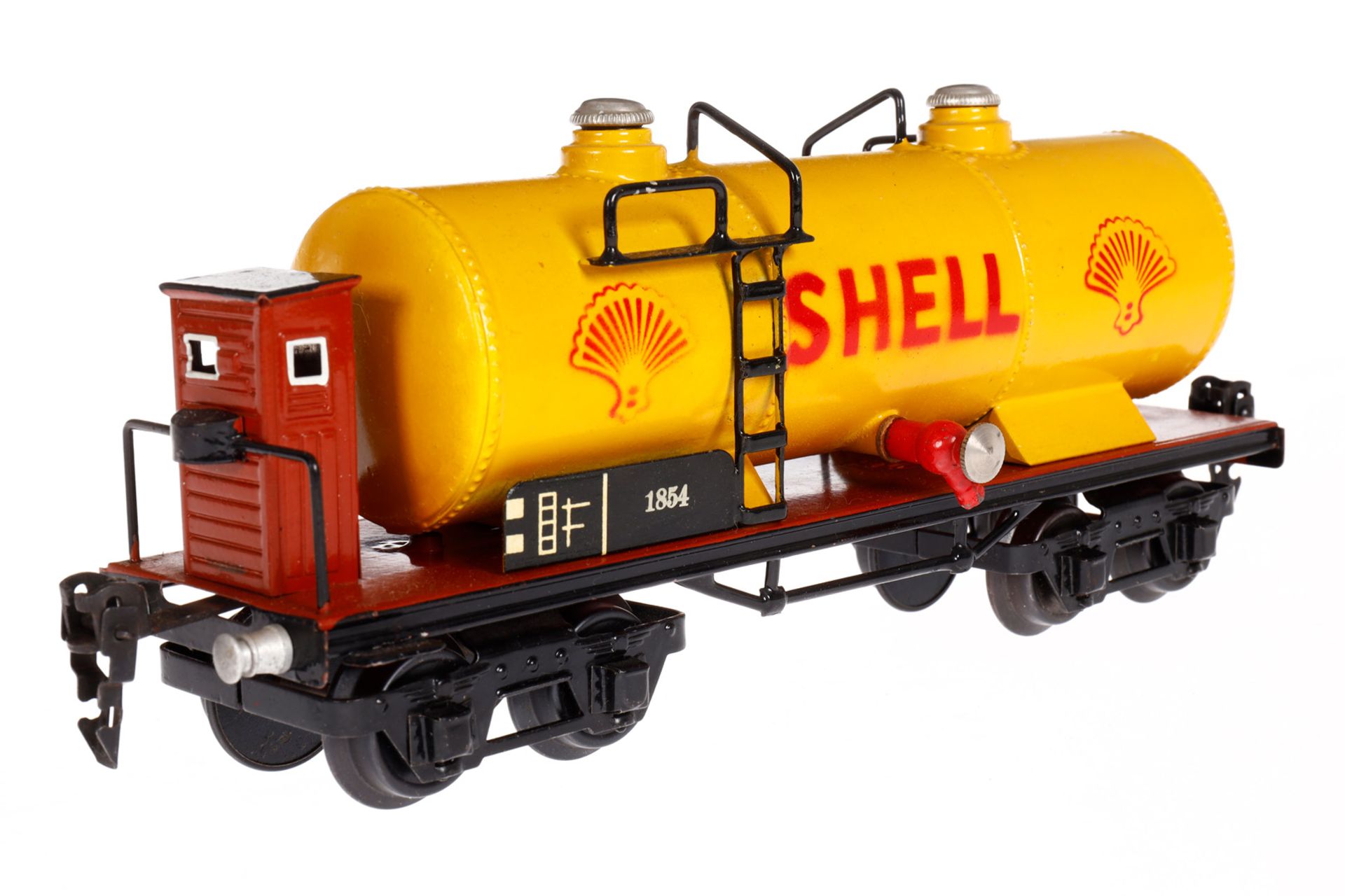 Märklin Shell Kesselwagen 1854, Spur 0, HL, mit BRH, LS und gealterter Lack, L 24,5, Z 2 - Bild 2 aus 4