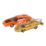 2 Rennwagen, Kunststoff, MB-C111 und Gama Porsche 917 Nr. 4921, tw besch. und NV, LS, L 34 und 44, Z