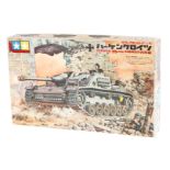 Tamiya Bausatz Panzer 4, Maßstab 1:21, wohl komplett, im leicht besch. OK, Alterungsspuren