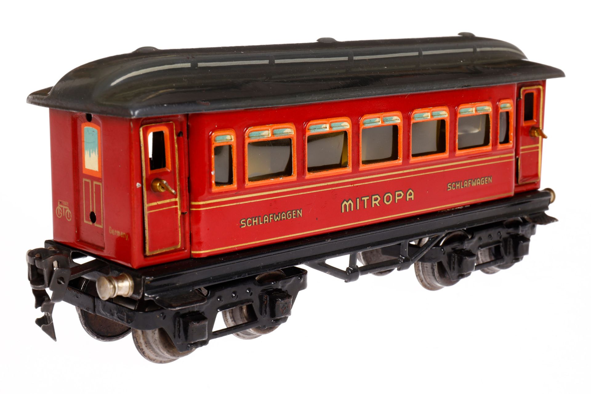 Märklin Mitropa Schlafwagen 1888, Spur 0, CL, mit Inneneinrichtung, 4 AT und Replik-Figuren, LS - Image 2 of 6